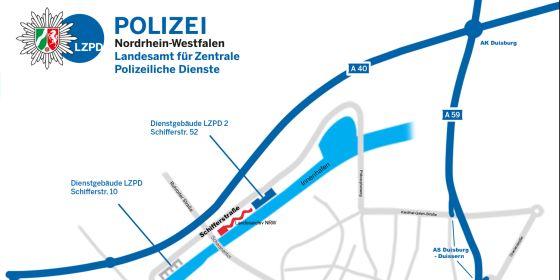 LZPD NRW Anfahrt LZPD 1 und LZPD 2 Schifferstraße